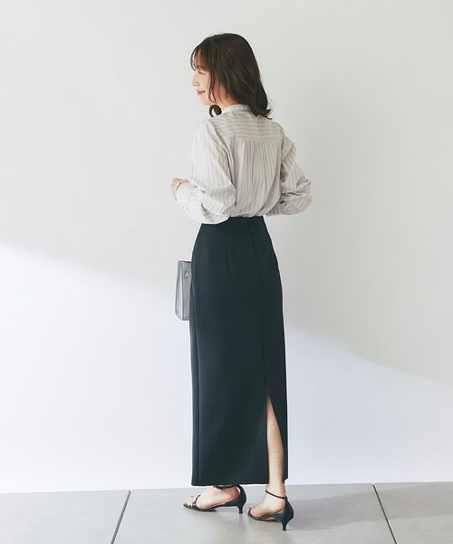La boutique BonBon（ラブティックボンボン）の「【お上品ストライプ】ストライプフロントフリルブラウス（シャツ/ブラウス・レディース・サックスブルー/ライトベージュ/バイオレット・FREE）」の22枚目の写真