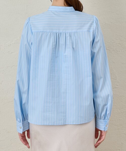 La boutique BonBon（ラブティックボンボン）の「【お上品ストライプ】ストライプフロントフリルブラウス（シャツ/ブラウス・レディース・サックスブルー/ライトベージュ/バイオレット・FREE）」の21枚目の写真