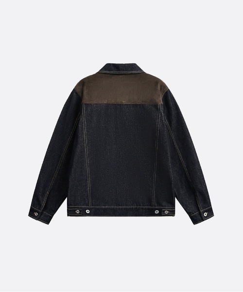 U:UME(ユーム)の「Suede Panel Denim Jacket(デニムジャケット・メンズ・ブルー・MEDIUM/XX-LARGE/X-LARGE/LARGE)」の2枚目の写真