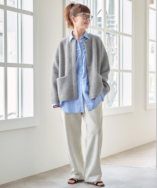 Spick & Span(スピックアンドスパン)の「《新色有り / 追加》ウールフォックスニットジャケット(カーディガン/ボレロ・レディース・ブラック/グレー/ベージュ系その他・FREE)」の6枚目の写真