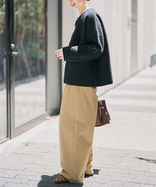 Spick & Span(スピックアンドスパン)の「《新色有り / 追加》ウールフォックスニットジャケット(カーディガン/ボレロ・レディース・ブラック/グレー/ベージュ系その他・FREE)」の12枚目の写真