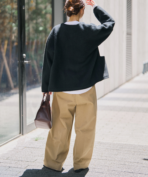 Spick & Span(スピックアンドスパン)の「《新色有り / 追加》ウールフォックスニットジャケット(カーディガン/ボレロ・レディース・ブラック/グレー/ベージュ系その他・FREE)」の13枚目の写真