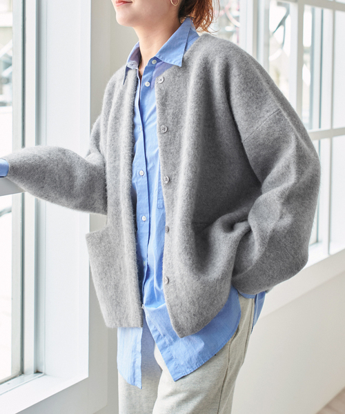 Spick & Span(スピックアンドスパン)の「《新色有り / 追加》ウールフォックスニットジャケット(カーディガン/ボレロ・レディース・ブラック/グレー/ベージュ系その他・FREE)」の20枚目の写真