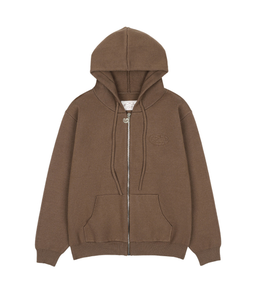 LOTSYOU(ロッツユー)の「lotsyou_Ava Knit Hood Zip-Up Brown(ニット/セーター・レディース・その他・OS)」の1枚目の写真
