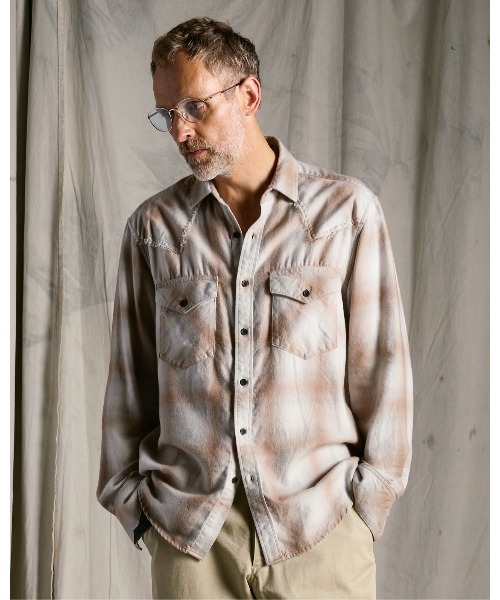 wjk（ダヴルジェイケイ）の「loose check western shirt（シャツ/ブラウス・メンズ・ブラック/ライトグレー/ライトベージュ・X-LARGE/LARGE/MEDIUM/SMALL）」の3枚目の写真