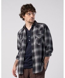 loose check western shirt