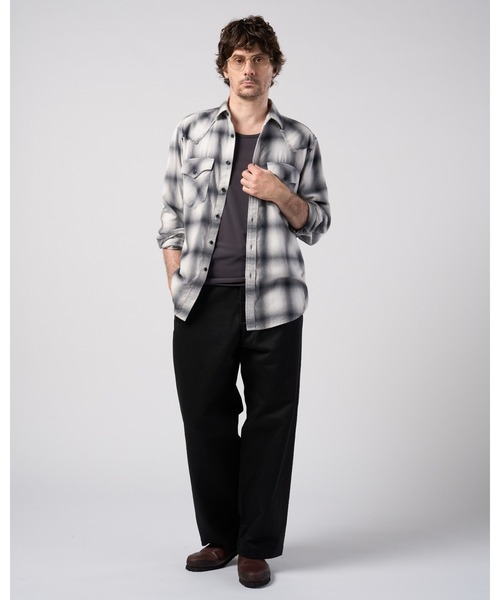 wjk（ダヴルジェイケイ）の「loose check western shirt（シャツ/ブラウス・メンズ・ブラック/ライトグレー/ライトベージュ・X-LARGE/LARGE/MEDIUM/SMALL）」の17枚目の写真