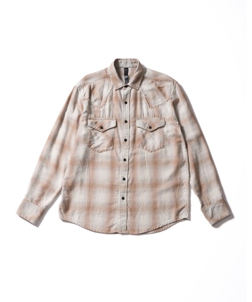 wjk（ダヴルジェイケイ）の「loose check western shirt（シャツ/ブラウス・メンズ・ブラック/ライトグレー/ライトベージュ・X-LARGE/LARGE/MEDIUM/SMALL）」の4枚目の写真