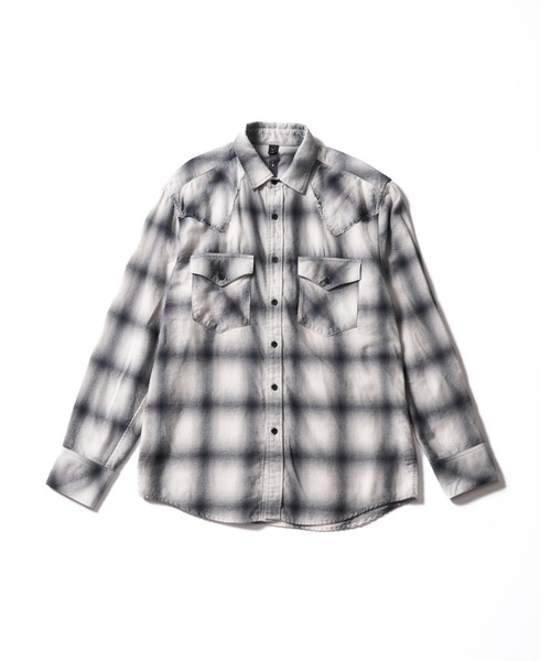 wjk（ダヴルジェイケイ）の「loose check western shirt（シャツ/ブラウス・メンズ・ブラック/ライトグレー/ライトベージュ・X-LARGE/LARGE/MEDIUM/SMALL）」の9枚目の写真