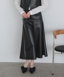 【モードで大人っぽい印象】レディ フレア レザーパンツ レディース ボトムス パンツ ハイウエスト ワイド ガウチョ ガウチョパンツ クロップド 合皮 合成皮革 ゆったり 美脚 着痩せ 体型カバー ゆったり