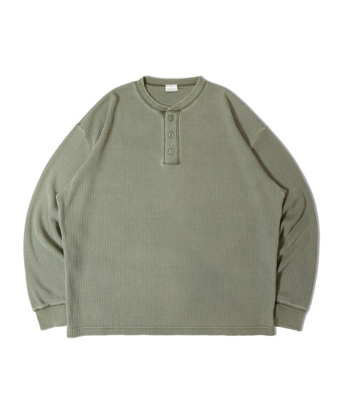 JACKROSE(ジャックローズ)の「SEABEES-TCワッフル-ヘンリーネック・LSTEE(Tシャツ/カットソー・メンズ・ブラック/ホワイト/ブラック系2/オリーブ・L/M)」の9枚目の写真
