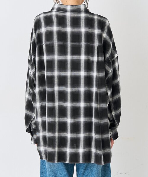 RIVE DROITE（リヴドロワ）の「ドレーピーチェックワイドシャツ（秋服/オンブレチェック）（シャツ/ブラウス・レディース・ブラック/ベージュ/ブラウン・FREE）」の13枚目の写真