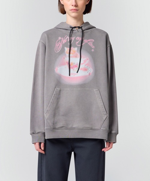 MSGM(エムエスジーエム)の「MSGM TEACUP CAT フーディー(パーカー・レディース・グレー・S)」の2枚目の写真