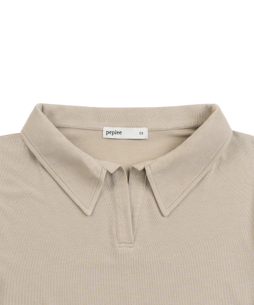 PEPLEE(ペプリー)の「オープンカラー長袖(ベージュ)(Tシャツ/カットソー・レディース・その他・FREE)」の3枚目の写真