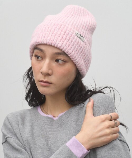 CIAOPANIC TYPY(チャオパニックティピー)の「:【TYNNE.】配色ギザギザステッチニット帽(ニットキャップ/ビーニー・レディース・グレー/オフホワイト/ピンク/ブラック/ミント/パープル・ONE SIZE)」の6枚目の写真