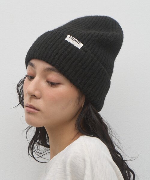 CIAOPANIC TYPY(チャオパニックティピー)の「:【TYNNE.】配色ギザギザステッチニット帽(ニットキャップ/ビーニー・レディース・グレー/オフホワイト/ピンク/ブラック/ミント/パープル・ONE SIZE)」の2枚目の写真