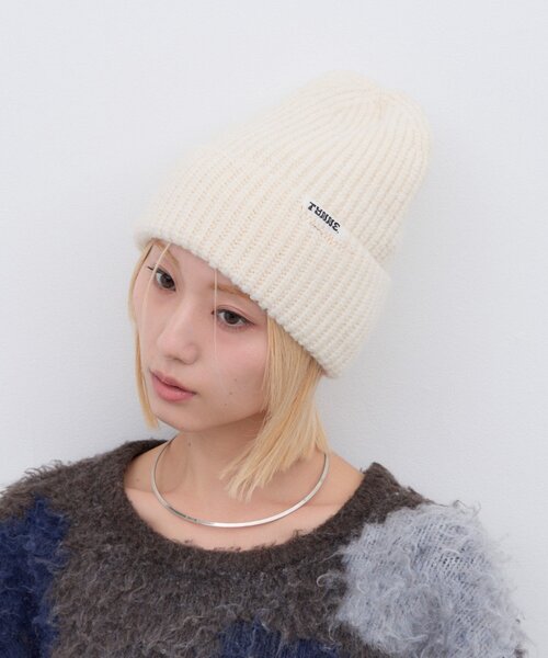 CIAOPANIC TYPY(チャオパニックティピー)の「:【TYNNE.】配色ギザギザステッチニット帽(ニットキャップ/ビーニー・レディース・グレー/オフホワイト/ピンク/ブラック/ミント/パープル・ONE SIZE)」の16枚目の写真