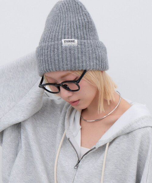 CIAOPANIC TYPY(チャオパニックティピー)の「:【TYNNE.】配色ギザギザステッチニット帽(ニットキャップ/ビーニー・レディース・グレー/オフホワイト/ピンク/ブラック/ミント/パープル・ONE SIZE)」の22枚目の写真