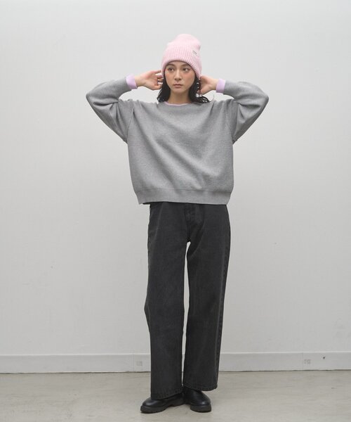 CIAOPANIC TYPY(チャオパニックティピー)の「:【TYNNE.】配色ギザギザステッチニット帽(ニットキャップ/ビーニー・レディース・グレー/オフホワイト/ピンク/ブラック/ミント/パープル・ONE SIZE)」の9枚目の写真
