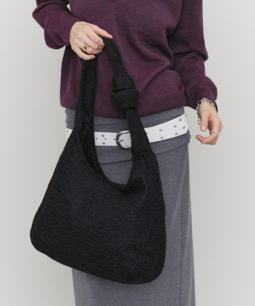 Rohwel(ローウェル)の「Knot Handle Shoulder Bag / ノットハンドルショルダーバッグ(ショルダーバッグ・レディース・ブラック/ブラウン/グレー・FREE)」の19枚目の写真