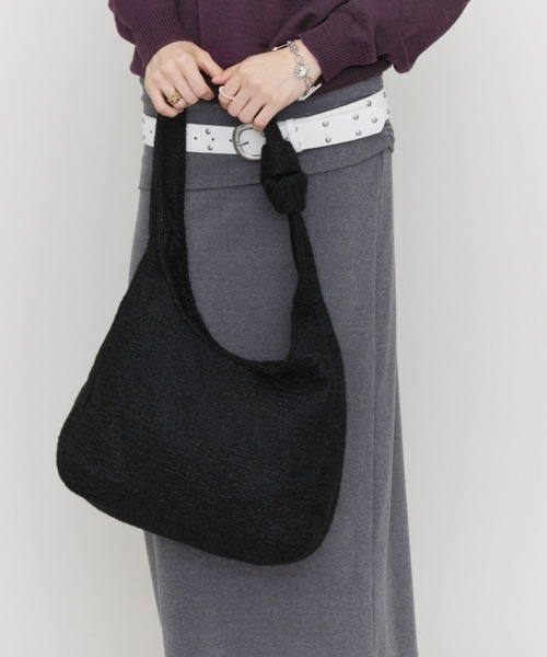 Rohwel(ローウェル)の「Knot Handle Shoulder Bag / ノットハンドルショルダーバッグ(ショルダーバッグ・レディース・ブラック/ブラウン/グレー・FREE)」の15枚目の写真