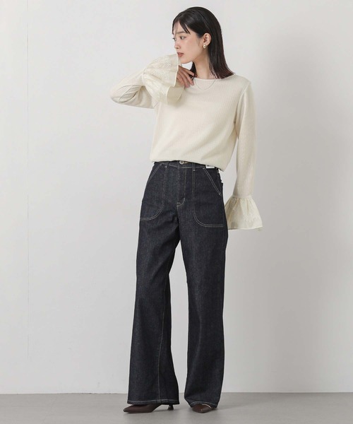 Gready Brilliant（グレディブリリアン）の「レース袖プルオーバー（その他トップス・レディース・アイボリー/ブラック・38）」の6枚目の写真