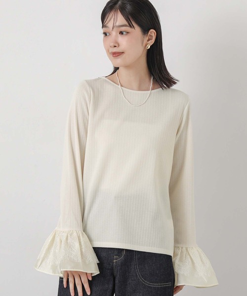 Gready Brilliant（グレディブリリアン）の「レース袖プルオーバー（その他トップス・レディース・アイボリー/ブラック・38）」の10枚目の写真