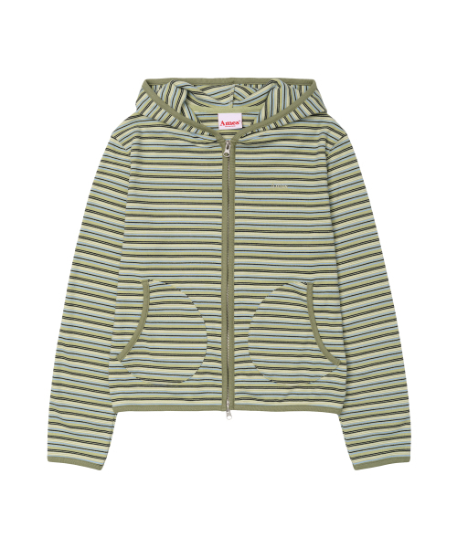 AMESWORLDWIDE(アメスワールドワイド)の「ストライプ ソフトフーディー ジップアップ グリーン(パーカー・レディース・その他・SMALL/MEDIUM)」の11枚目の写真
