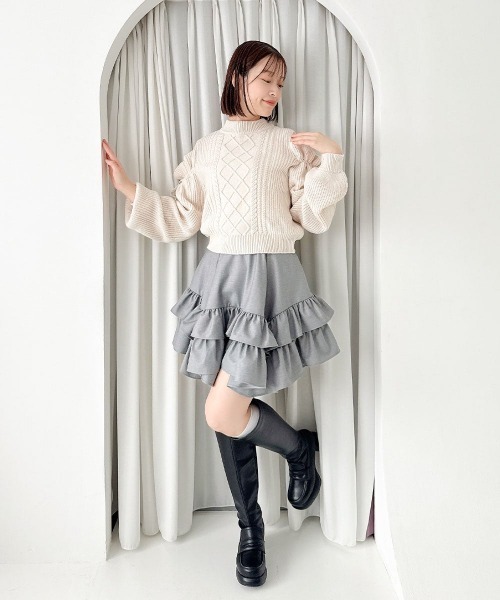 F i.n.t(フィント)の「リボンオフショルニットプルオーバー/fint フィント(ニット/セーター・レディース・ライトピンク/アイボリー・FREE)」の10枚目の写真