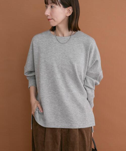 ITEMS URBANRESEARCH（アイテムズ アーバンリサーチ）の「ダンボールバックジッププルオーバー（Tシャツ/カットソー・レディース・オフホワイト/グレー系その他/ネイビー・FREE）」の2枚目の写真