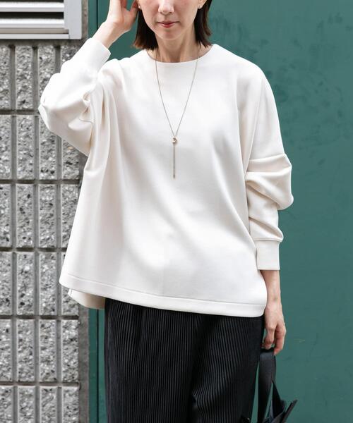 ITEMS URBANRESEARCH（アイテムズ アーバンリサーチ）の「ダンボールバックジッププルオーバー（Tシャツ/カットソー・レディース・オフホワイト/グレー系その他/ネイビー・FREE）」の5枚目の写真
