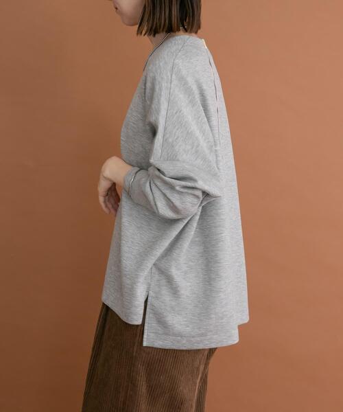 ITEMS URBANRESEARCH（アイテムズ アーバンリサーチ）の「ダンボールバックジッププルオーバー（Tシャツ/カットソー・レディース・オフホワイト/グレー系その他/ネイビー・FREE）」の12枚目の写真