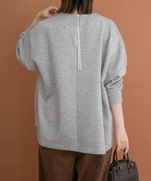 ITEMS URBANRESEARCH（アイテムズ アーバンリサーチ）の「ダンボールバックジッププルオーバー（Tシャツ/カットソー・レディース・オフホワイト/グレー系その他/ネイビー・FREE）」の13枚目の写真