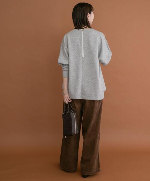 ITEMS URBANRESEARCH（アイテムズ アーバンリサーチ）の「ダンボールバックジッププルオーバー（Tシャツ/カットソー・レディース・オフホワイト/グレー系その他/ネイビー・FREE）」の15枚目の写真