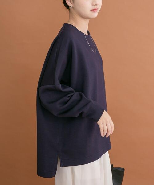 ITEMS URBANRESEARCH（アイテムズ アーバンリサーチ）の「ダンボールバックジッププルオーバー（Tシャツ/カットソー・レディース・オフホワイト/グレー系その他/ネイビー・FREE）」の21枚目の写真