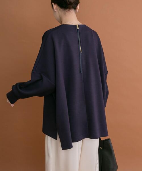 ITEMS URBANRESEARCH（アイテムズ アーバンリサーチ）の「ダンボールバックジッププルオーバー（Tシャツ/カットソー・レディース・オフホワイト/グレー系その他/ネイビー・FREE）」の22枚目の写真