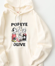 POPIYEプリント裏起毛プルパーカー