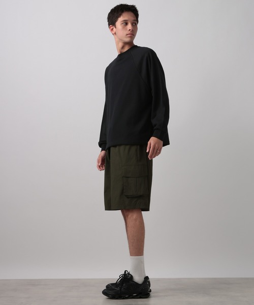BAYFLOW（ベイフロー）の「[WEB限定]2WAYドロストラグランクルースウェット（スウェット・メンズ・ブラウン/チャコールグレー/ライトグレー/ブラック・SMALL/MEDIUM/LARGE）」の6枚目の写真