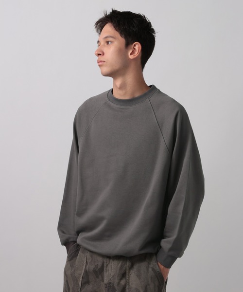 BAYFLOW（ベイフロー）の「[WEB限定]2WAYドロストラグランクルースウェット（スウェット・メンズ・ブラウン/チャコールグレー/ライトグレー/ブラック・SMALL/MEDIUM/LARGE）」の13枚目の写真
