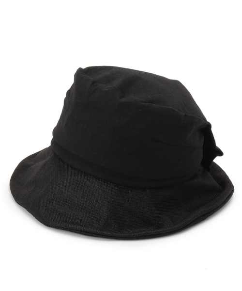 grove（グローブ）の「リネン混リボン付きハット（ハット・レディース・ベージュ/ブラック/レッド/ブルー・00）」の2枚目の写真