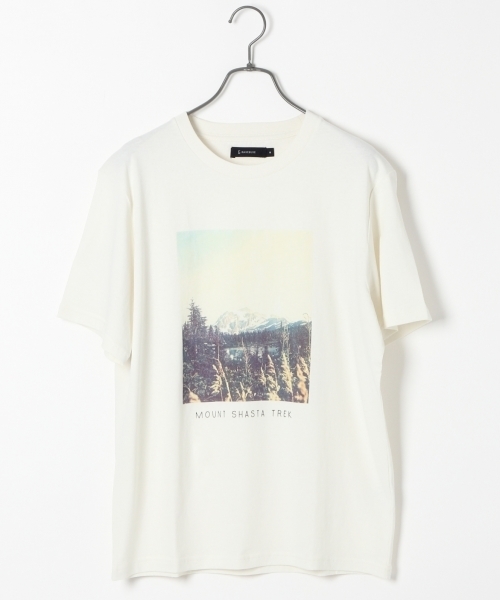 RAGEBLUE（レイジブルー）の「カラーフォトプリントTシャツ/721857（Tシャツ/カットソー・メンズ・オリーブ/グレー系その他/ホワイト/キャメル・MEDIUM/LARGE）」の2枚目の写真