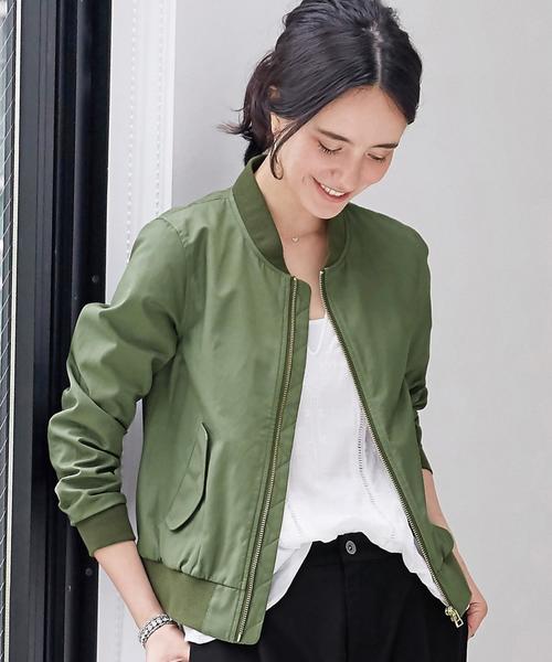 green label relaxing（グリーンレーベルリラクシング）の「○[WEB限定]CB C/P HandWash MA-1ブルゾン◆（MA-1・レディース・ブラック/オリーブ/ネイビー・36/34/44/42/38/40）」の3枚目の写真