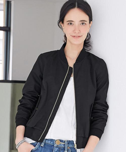 green label relaxing（グリーンレーベルリラクシング）の「○[WEB限定]CB C/P HandWash MA-1ブルゾン◆（MA-1・レディース・ブラック/オリーブ/ネイビー・36/34/44/42/38/40）」の2枚目の写真