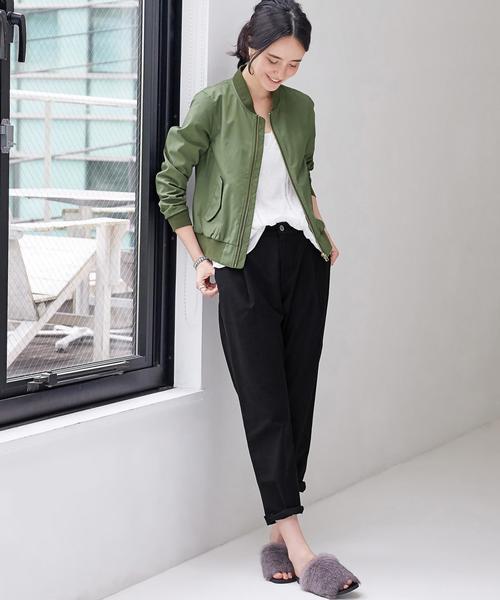 green label relaxing（グリーンレーベルリラクシング）の「○[WEB限定]CB C/P HandWash MA-1ブルゾン◆（MA-1・レディース・ブラック/オリーブ/ネイビー・36/34/44/42/38/40）」の14枚目の写真