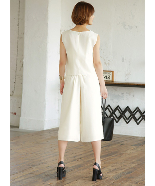 STYLE DELI(スタイルデリ)の「【LUXE】後ろ裾出しジョーゼットオールインワン(つなぎ/オールインワン・レディース・ネイビー/ブラウン/アイボリー・MEDIUM)」の11枚目の写真