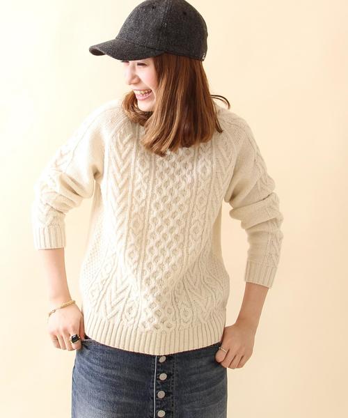 coen（コーエン）の「ケーブルクルーネックニット（ニット/セーター・レディース・オフホワイト/ライトグレー・LARGE/MEDIUM）」の15枚目の写真