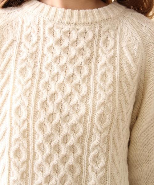 coen（コーエン）の「ケーブルクルーネックニット（ニット/セーター・レディース・オフホワイト/ライトグレー・LARGE/MEDIUM）」の16枚目の写真