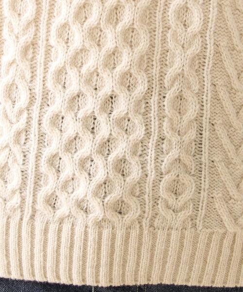 coen（コーエン）の「ケーブルクルーネックニット（ニット/セーター・レディース・オフホワイト/ライトグレー・LARGE/MEDIUM）」の3枚目の写真