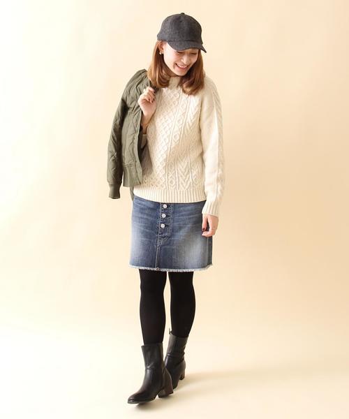 coen（コーエン）の「ケーブルクルーネックニット（ニット/セーター・レディース・オフホワイト/ライトグレー・LARGE/MEDIUM）」の10枚目の写真