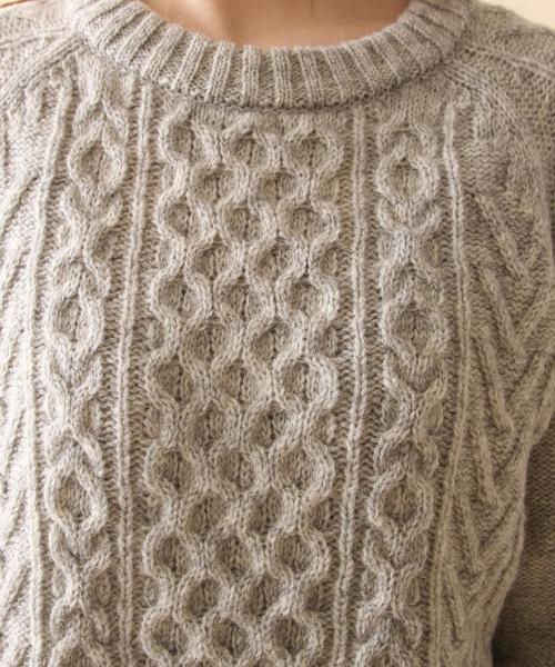 coen（コーエン）の「ケーブルクルーネックニット（ニット/セーター・レディース・オフホワイト/ライトグレー・LARGE/MEDIUM）」の13枚目の写真